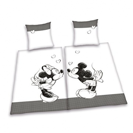 Partner Bettwäsche Mickey Mouse und Minnie Mouse