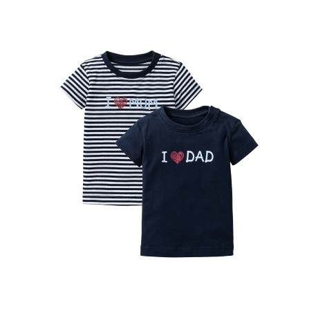 Baby T-Shirt (2er-Pack) I love Dad & Mum