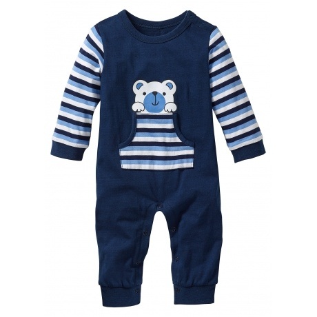 Baby Langarm-Overall in blau für Babys